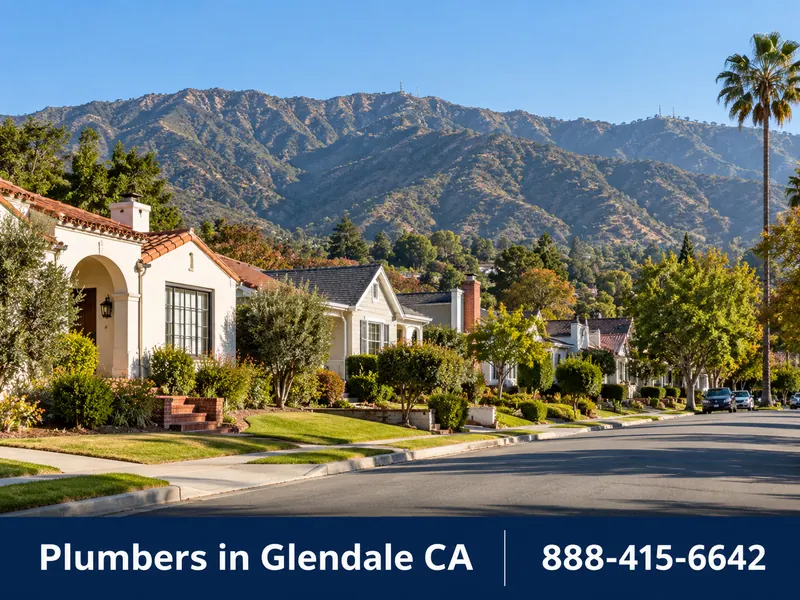Homes in Glendale, California with the Verdugo Mountains behind