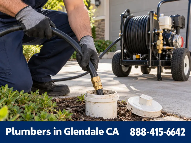 Hydro Jet Drain Cleaning work by a licensed plumber in Glendale, CA