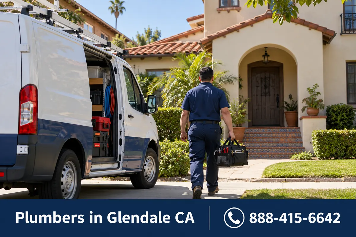 Licensed plumber arriving at a home in Alhambra, CA