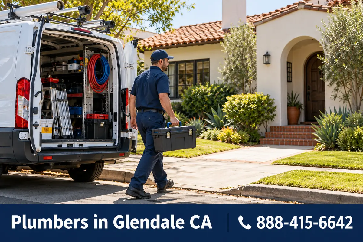Licensed plumber arriving at a home in Burbank, CA