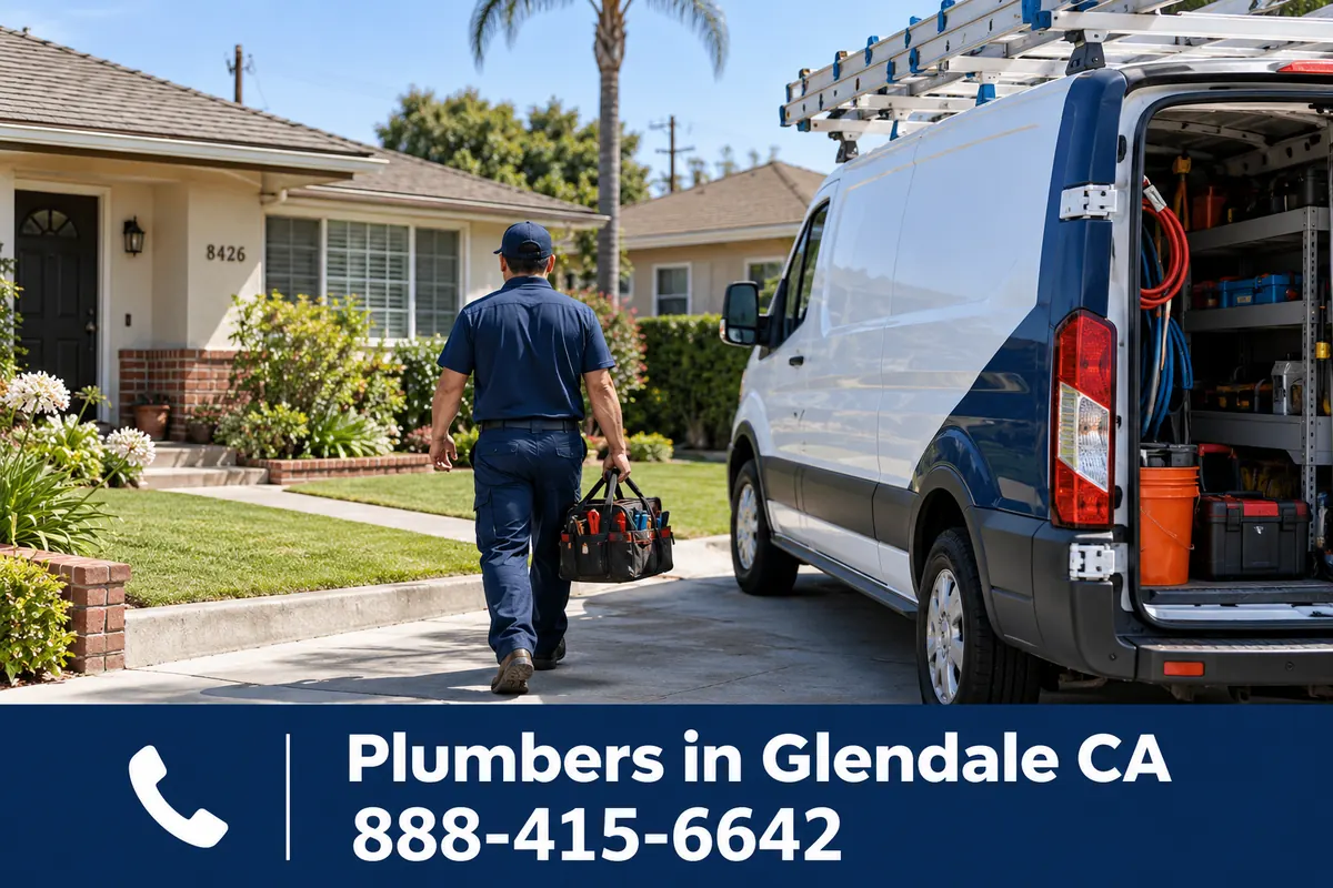 Licensed plumber arriving at a home in Downey, CA