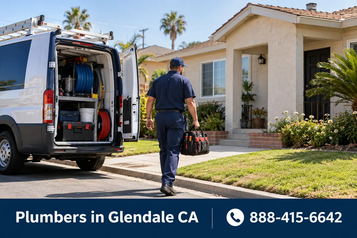 Licensed plumber arriving at a home in El Monte, CA