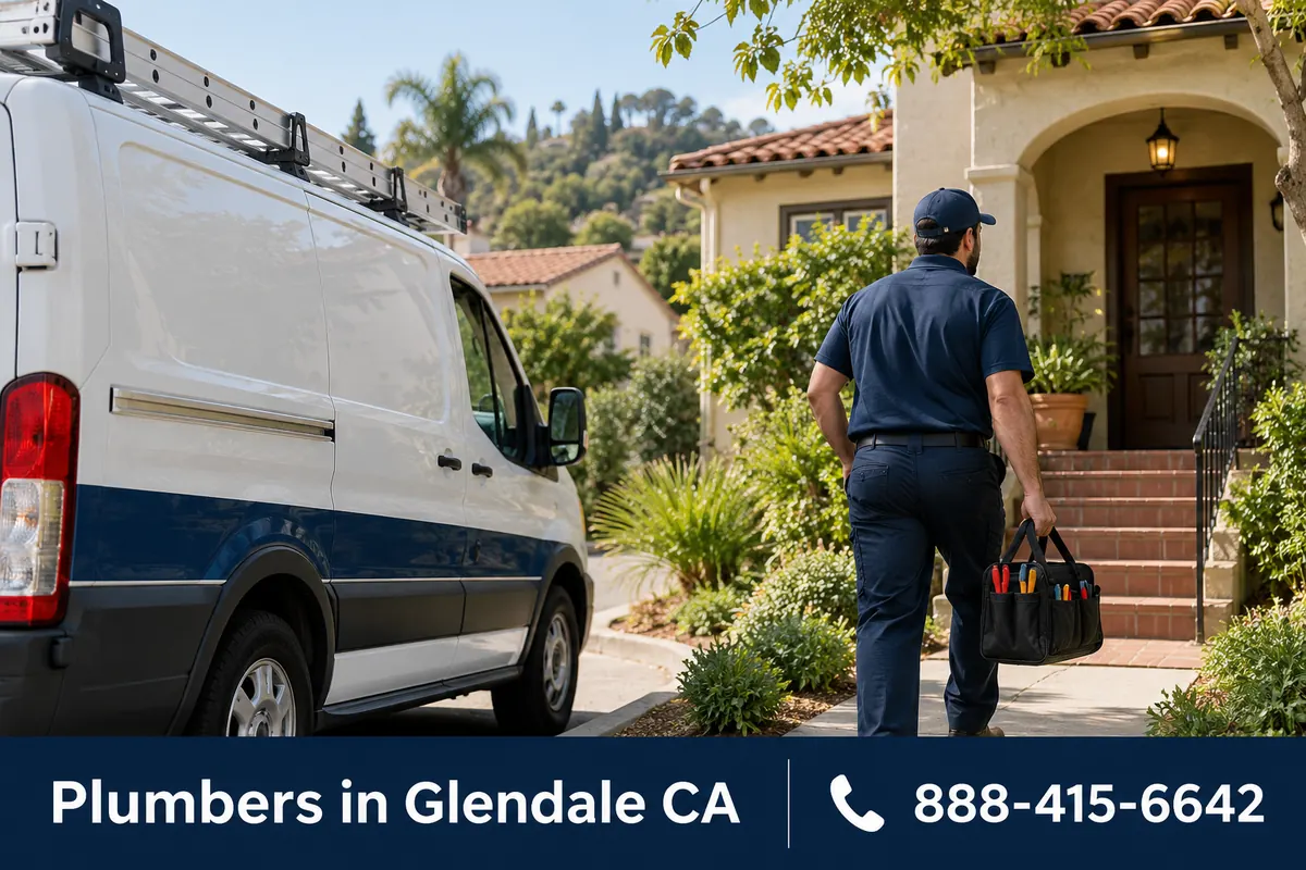 Licensed plumber arriving at a home in Highland Park, CA