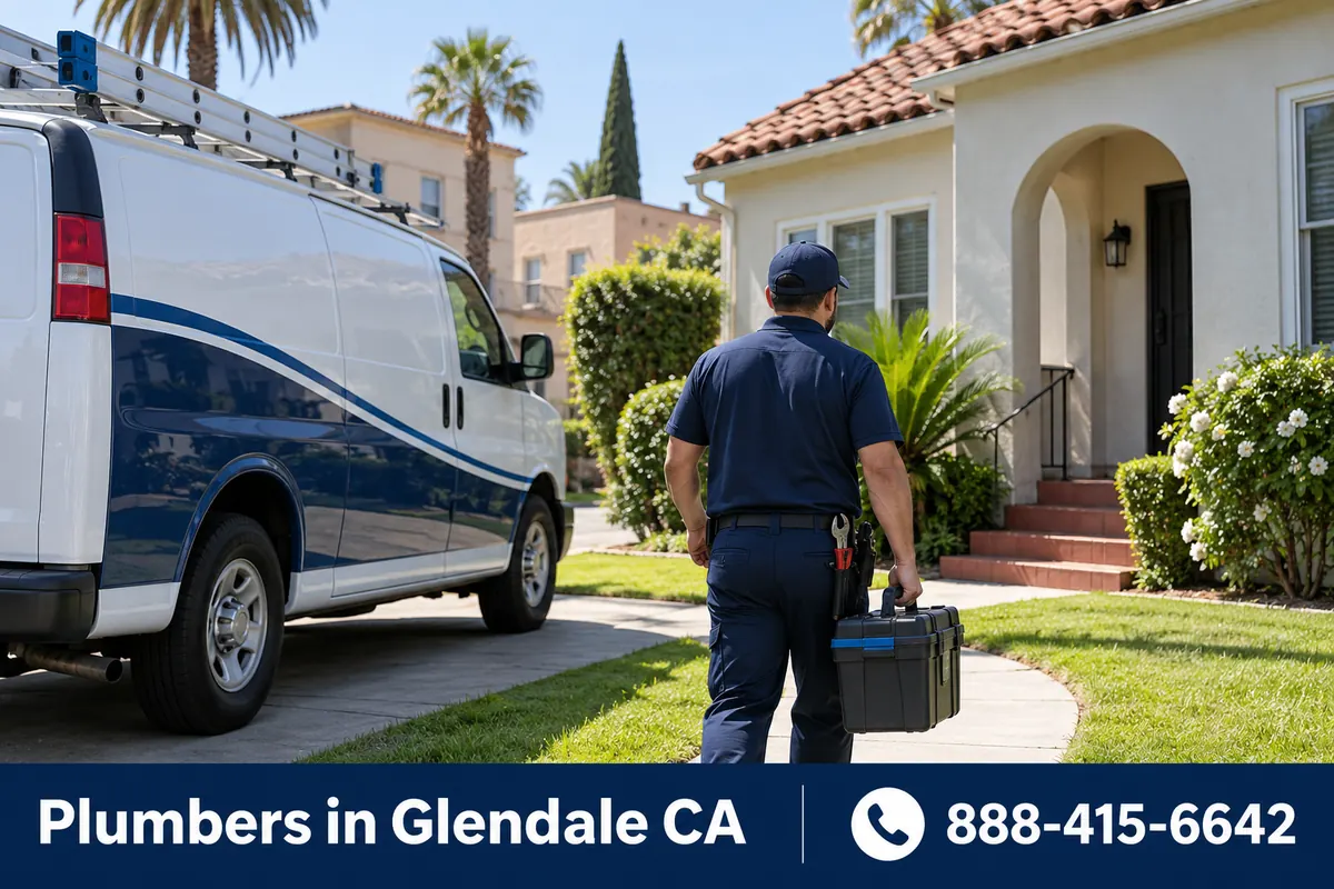Licensed plumber arriving at a home in Inglewood, CA