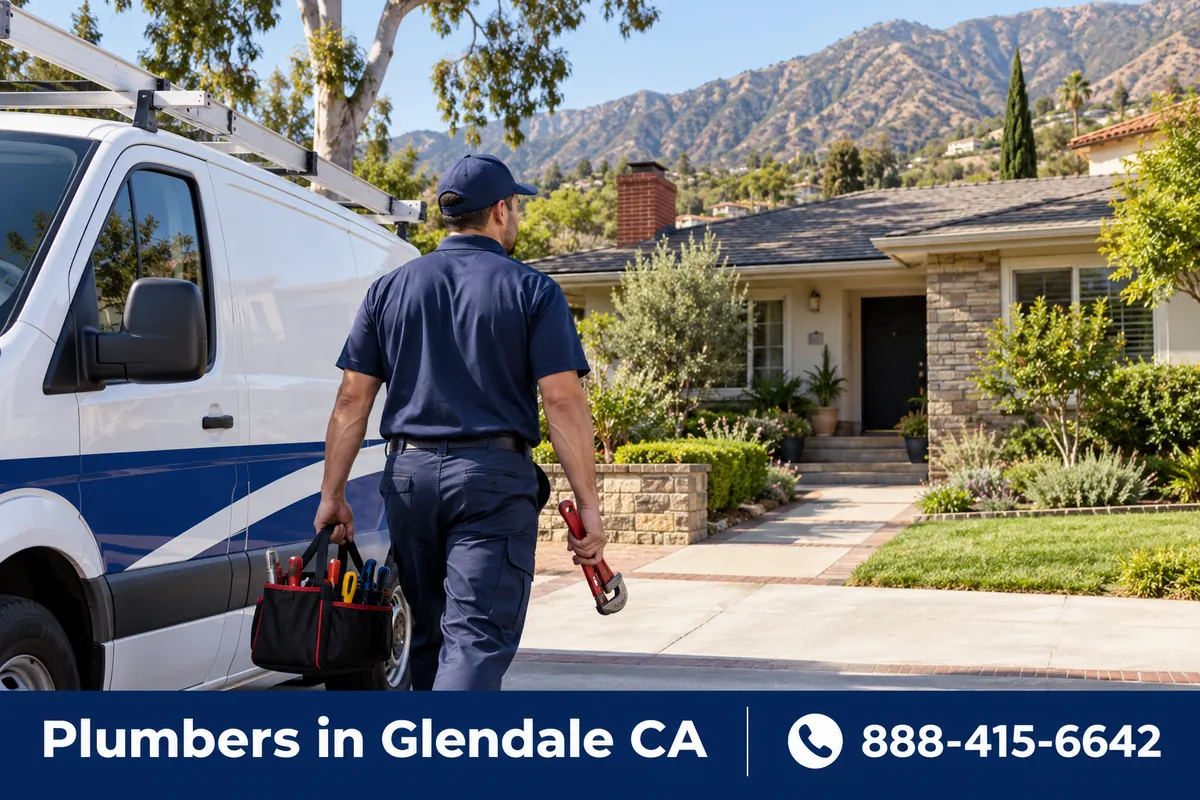 Licensed plumber arriving at a home in La Crescenta-Montrose, CA