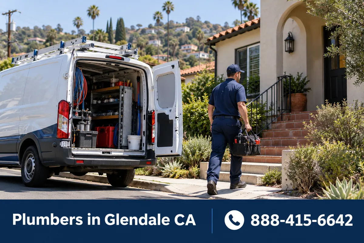 Licensed plumber arriving at a home in Los Angeles, CA