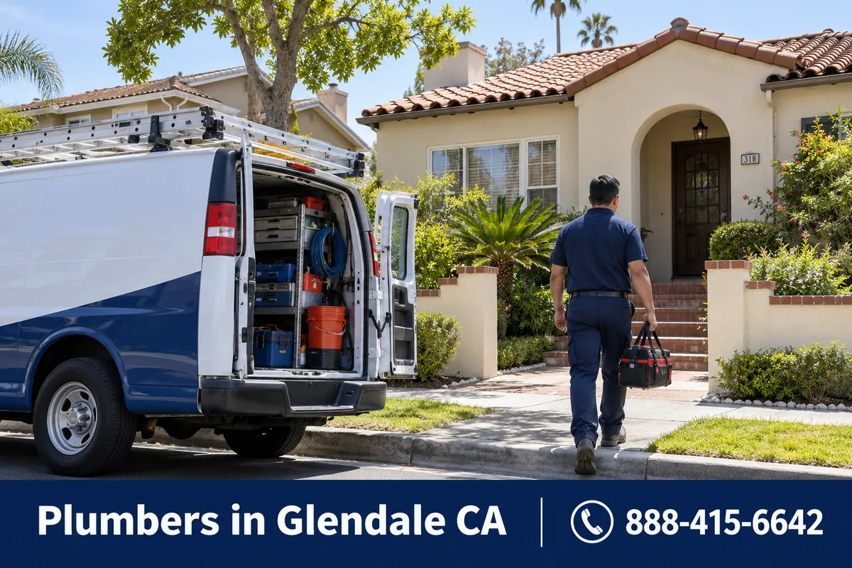 Licensed plumber arriving at a home in Monterey Park, CA