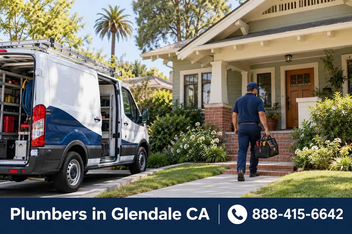 Licensed plumber arriving at a home in Pasadena, CA