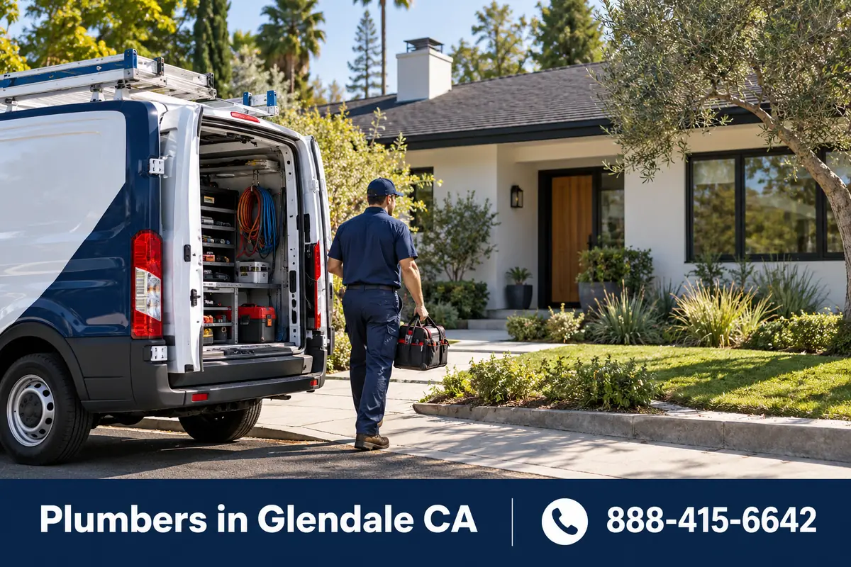Licensed plumber arriving at a home in Studio City, CA