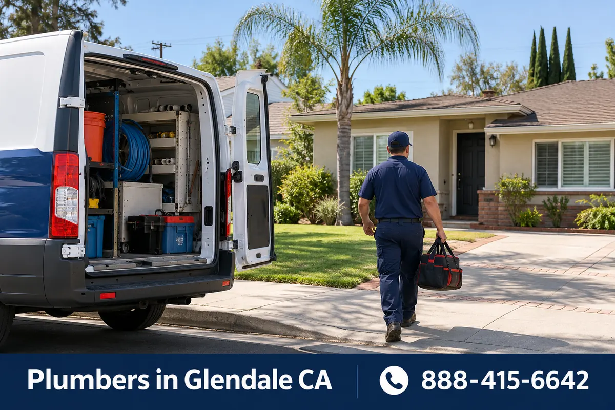 Licensed plumber arriving at a home in Van Nuys, CA
