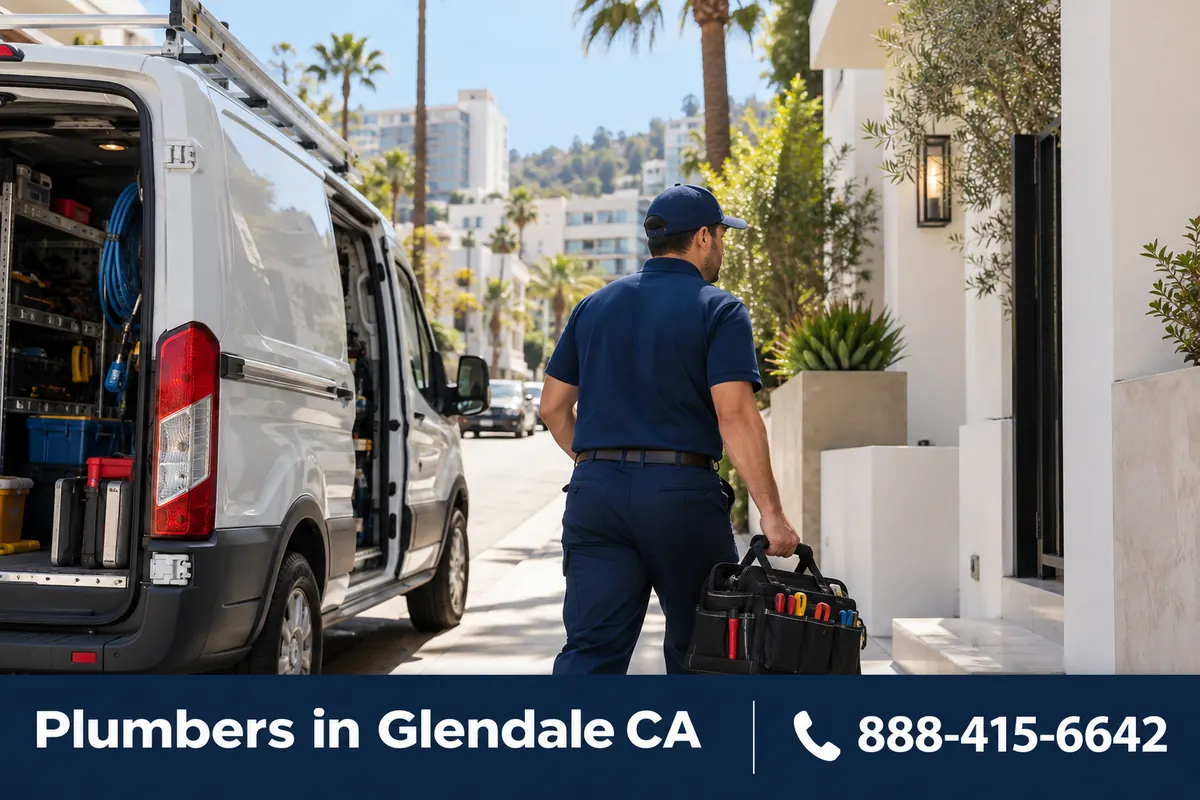 Licensed plumber arriving at a home in West Hollywood, CA